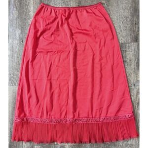 Vintage‎ red half slip Vanity Fair Accordian pleat size 6